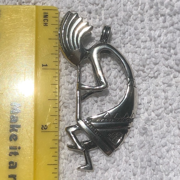 Native American Sterling Signed Kokopelli Pendant - Picture 2 of 9